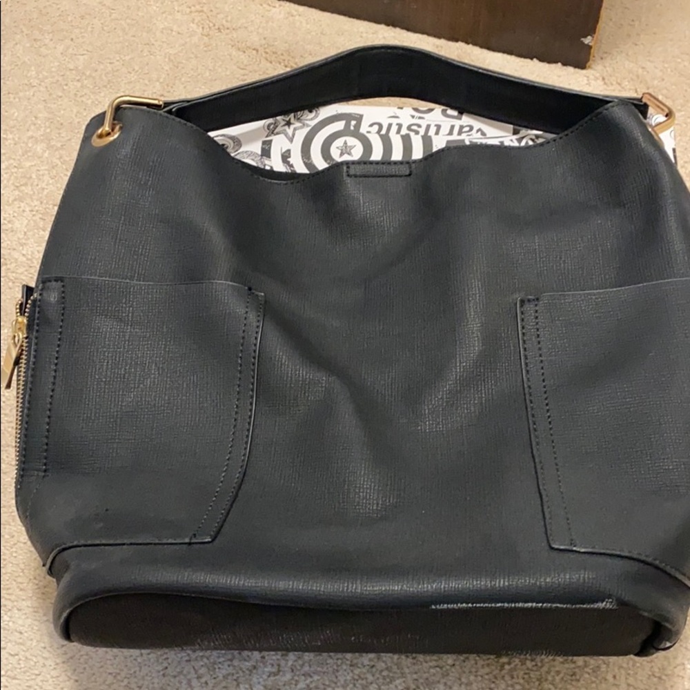 Black bucket purse